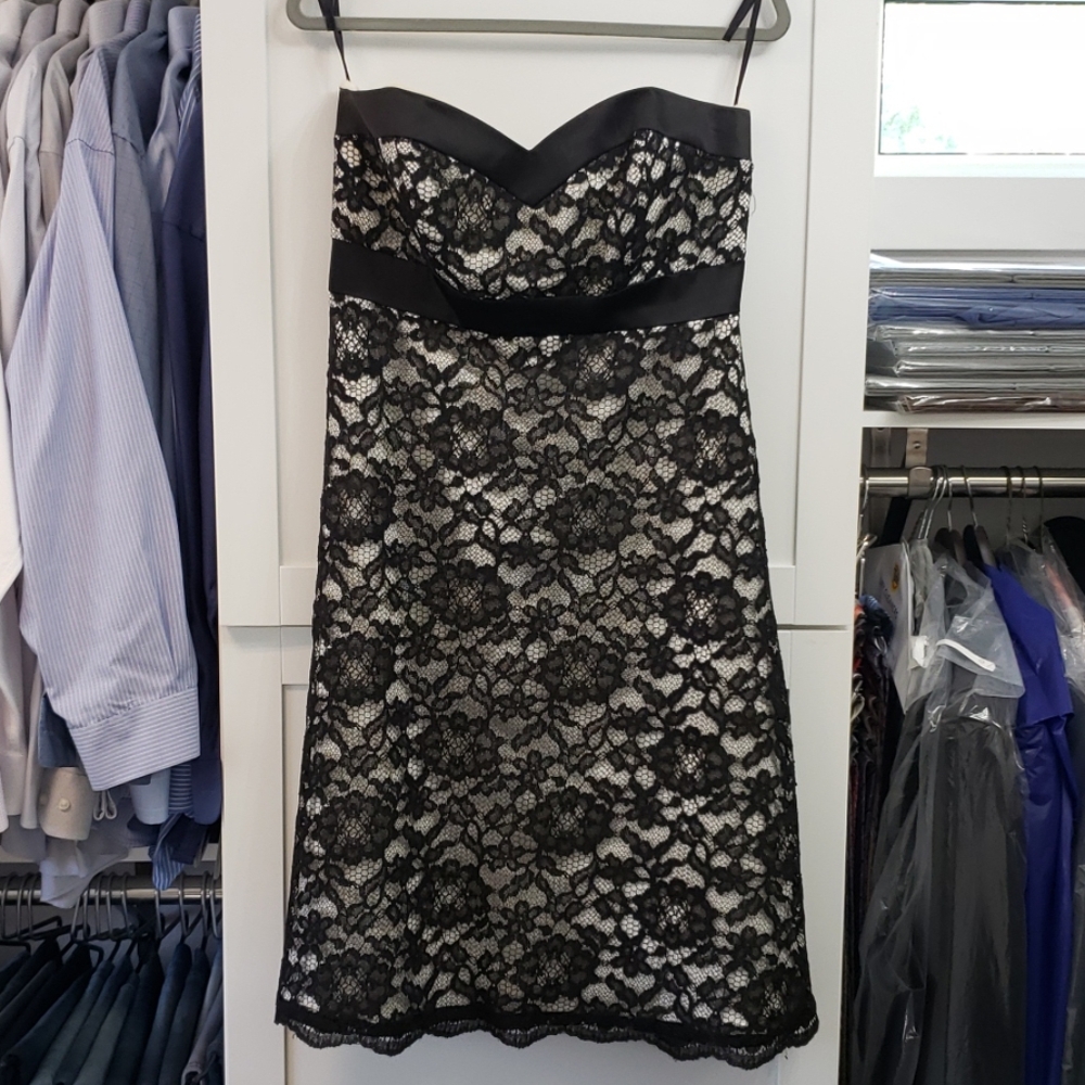 Lace Black & White Dress